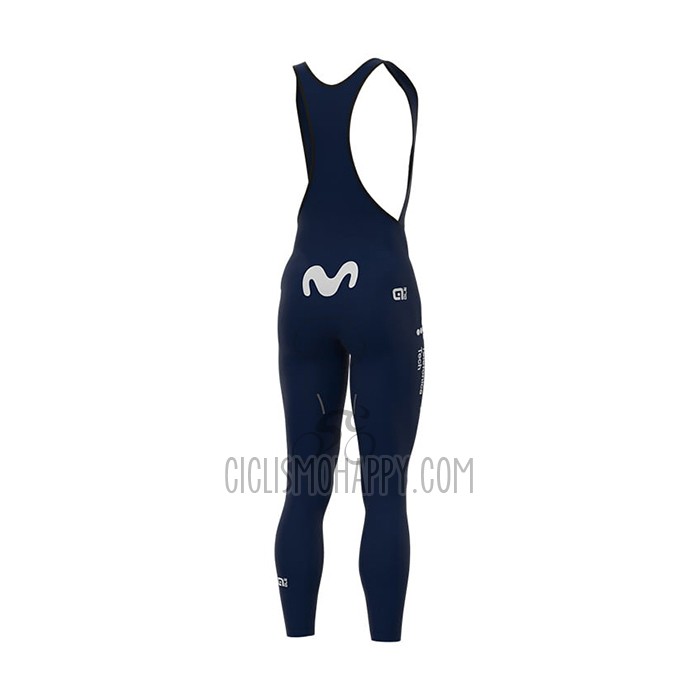 Movistar Cycling Jersey Bib Tight 2021 Long Sleeve Blue